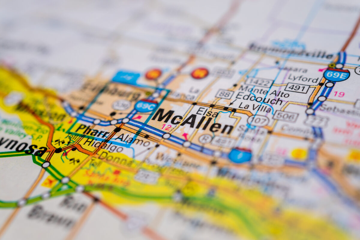 map of McAllen TX