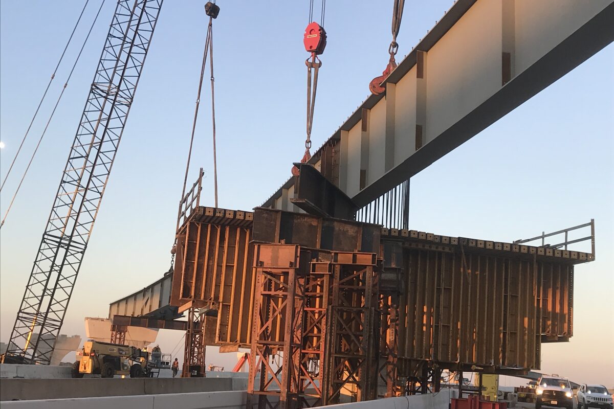 construction of beams on bridge